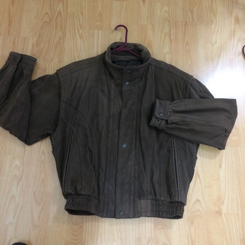 Vintage WILSONS brown leather bomber jacket nubuck